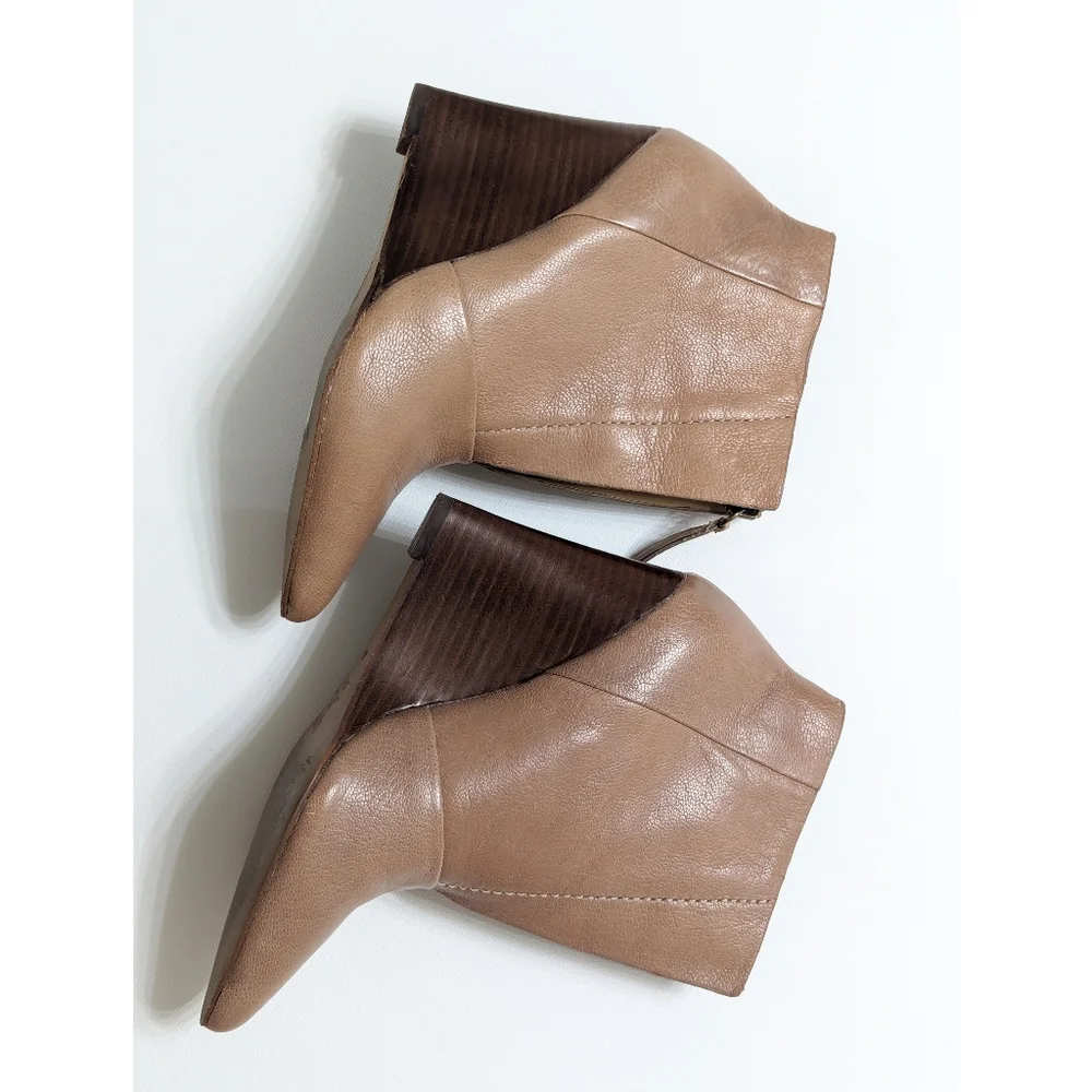 Joe's Leather Wedge Ankle Boots Women's Size 6 - Picture 2 of 14